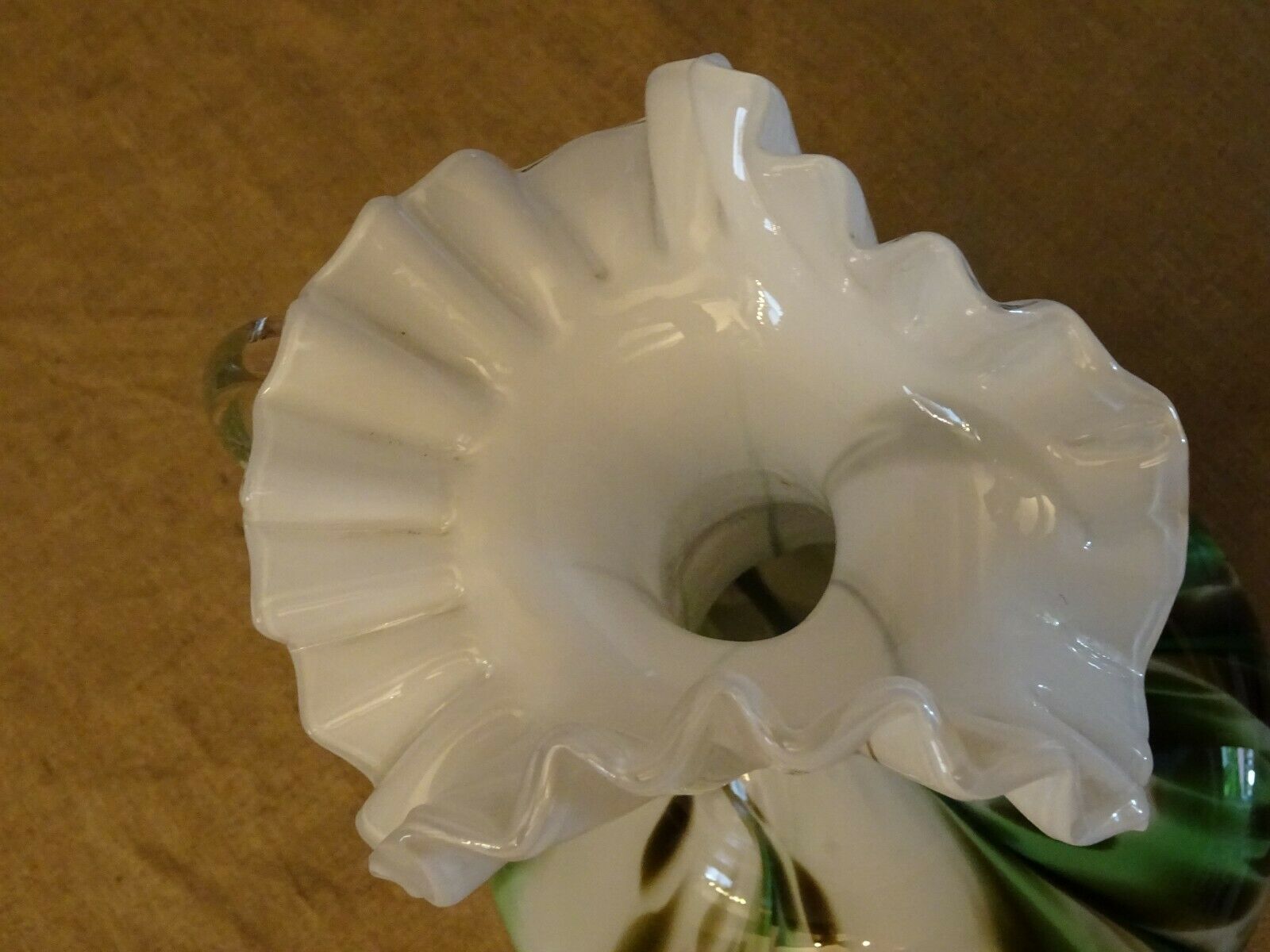 Murano scalloped colored glass decanter