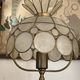 Pair of brass and mother-of-pearl lamps