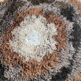 Round vintage wool rug