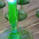 12 green footed wine glasses in opaline blown crystal 1900