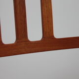 Vintage armchair in teak and black leather - Model 64 - Möller - Denmark '60's