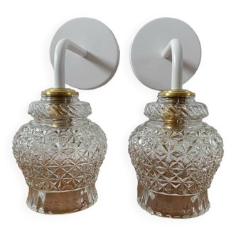 Pair of wall lights with vintage globes