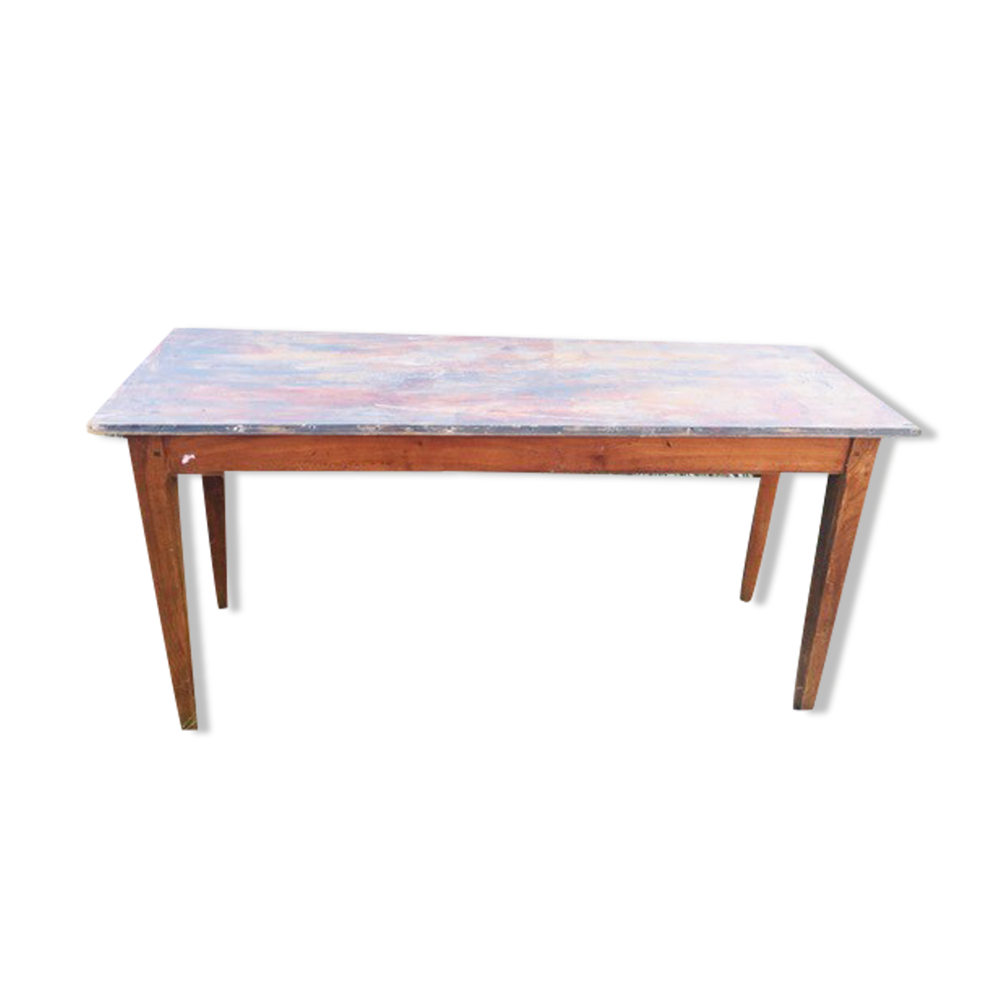 Pretty narrow table in pretty pattine 1900s in walnut trees