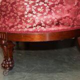 Canapé bibliothécaire victorien en acajou sculpté avec lions