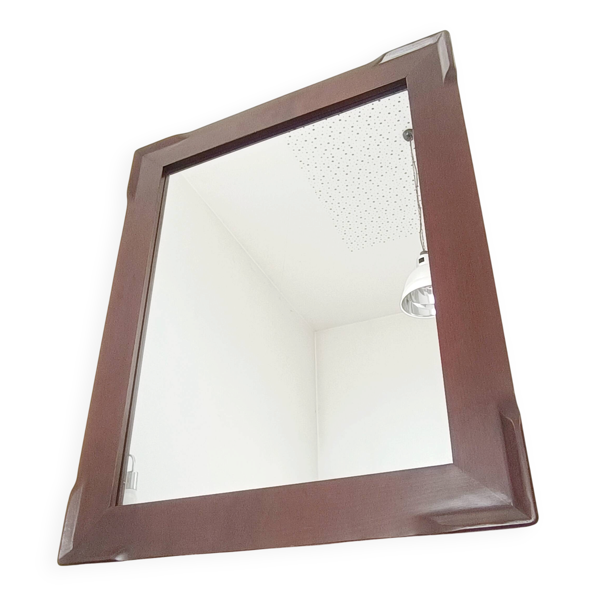 Large Cherry Wood Mirror France 1970s