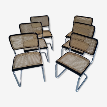 Suite de 6 chaises Cesca B32 par Marcel Breuer 1990