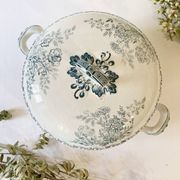 Soupière terre de fer, Sarreguemines, modèle Eglantine