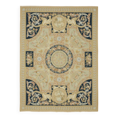 Handmade European Vintage Aubusson Kilim 277 cm x 376 cm