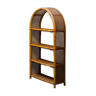 Arched bookcase bamboo design 70s vintage modern