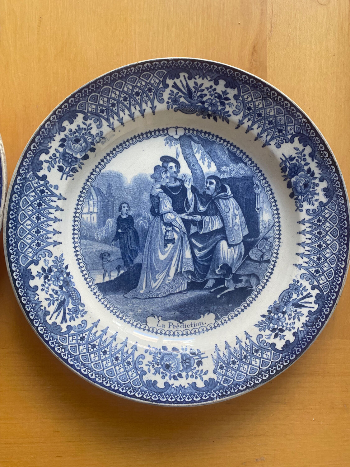 Creil Montereau - duo of blue plates