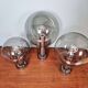 Maxi Globe trio of ceiling lights in smoked glass, RAAK Amsterdam, 1960