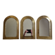Set of three Moroccan brass mirrors in the form of arches, 43 cm