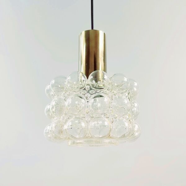 Lampe de plafond en verre bulle de style mid-century moderne par Helena Tynell pour Limburg, Allemagne, années 1960.