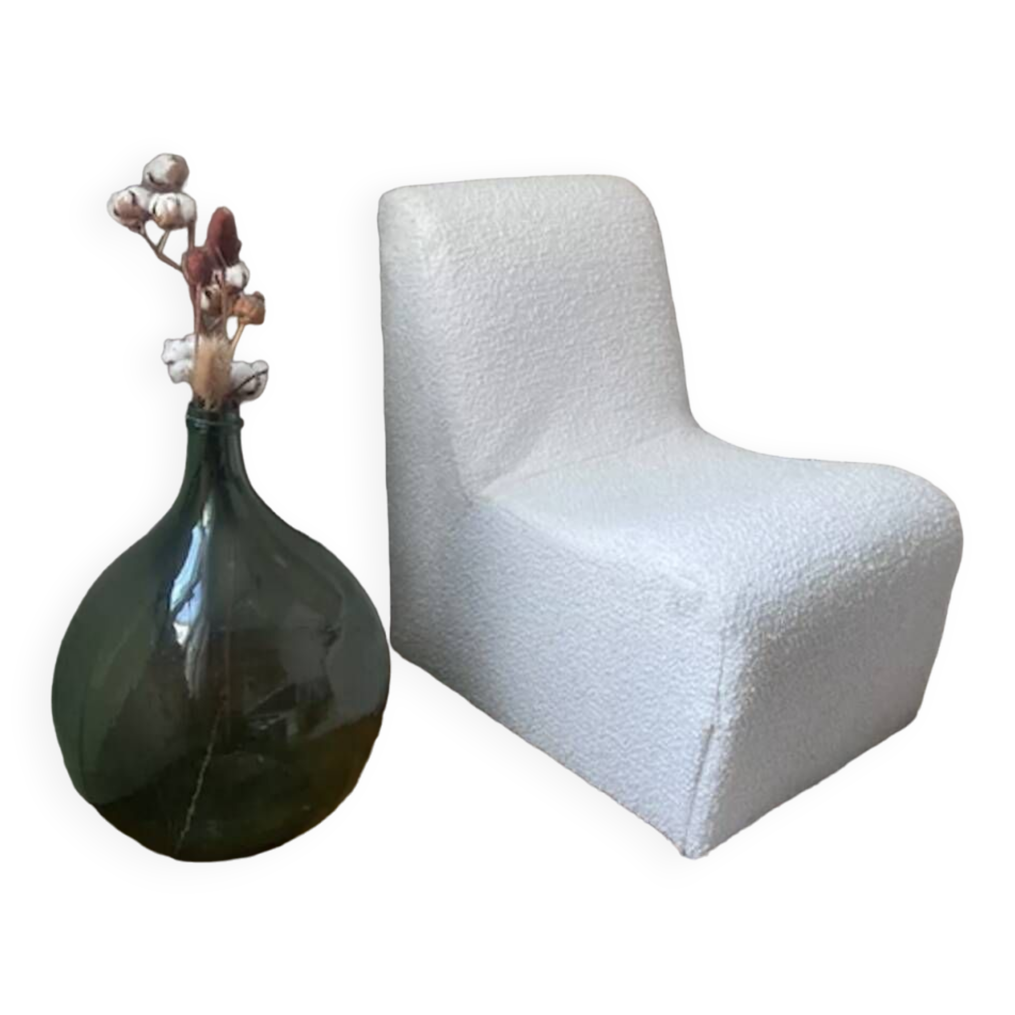 Boucle wool fireside chair