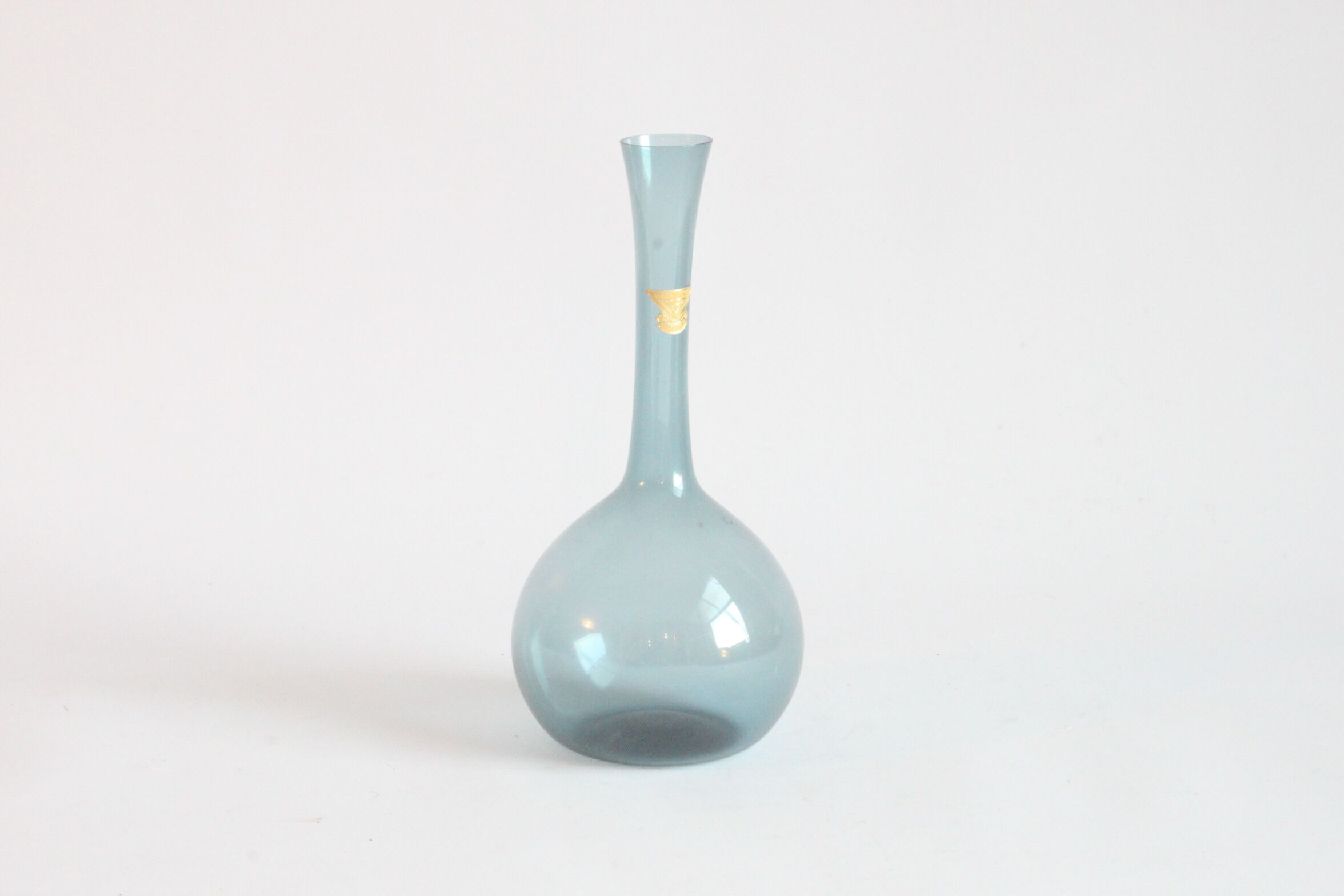 Sky blue bud vase by Arthur Percy for Gullaskruf Glasbruk, Sweden 1950s