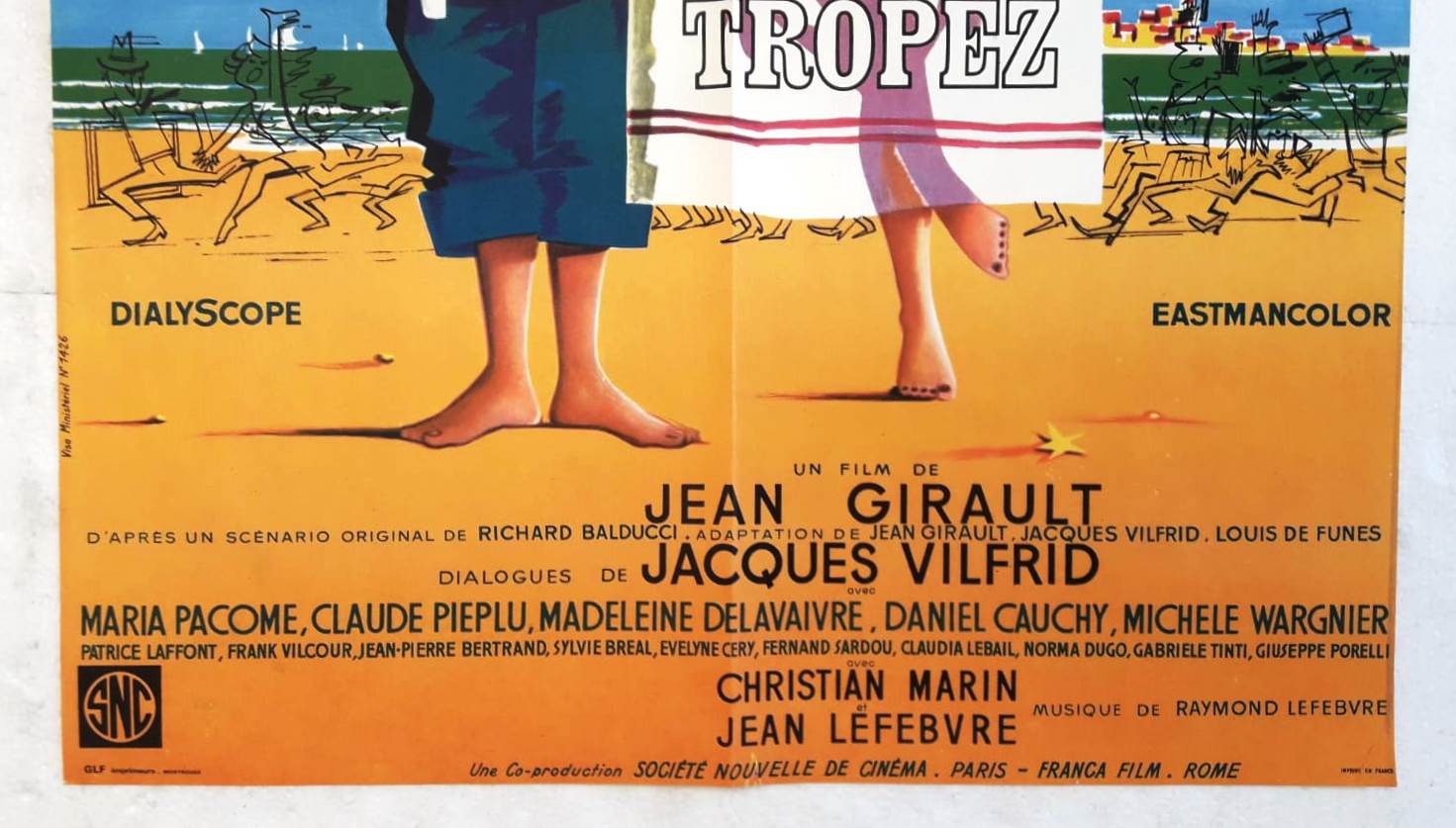 Cinema poster "Le Gendarme de Saint-Tropez" 1964 Louis De Funès, Michel Galabru.