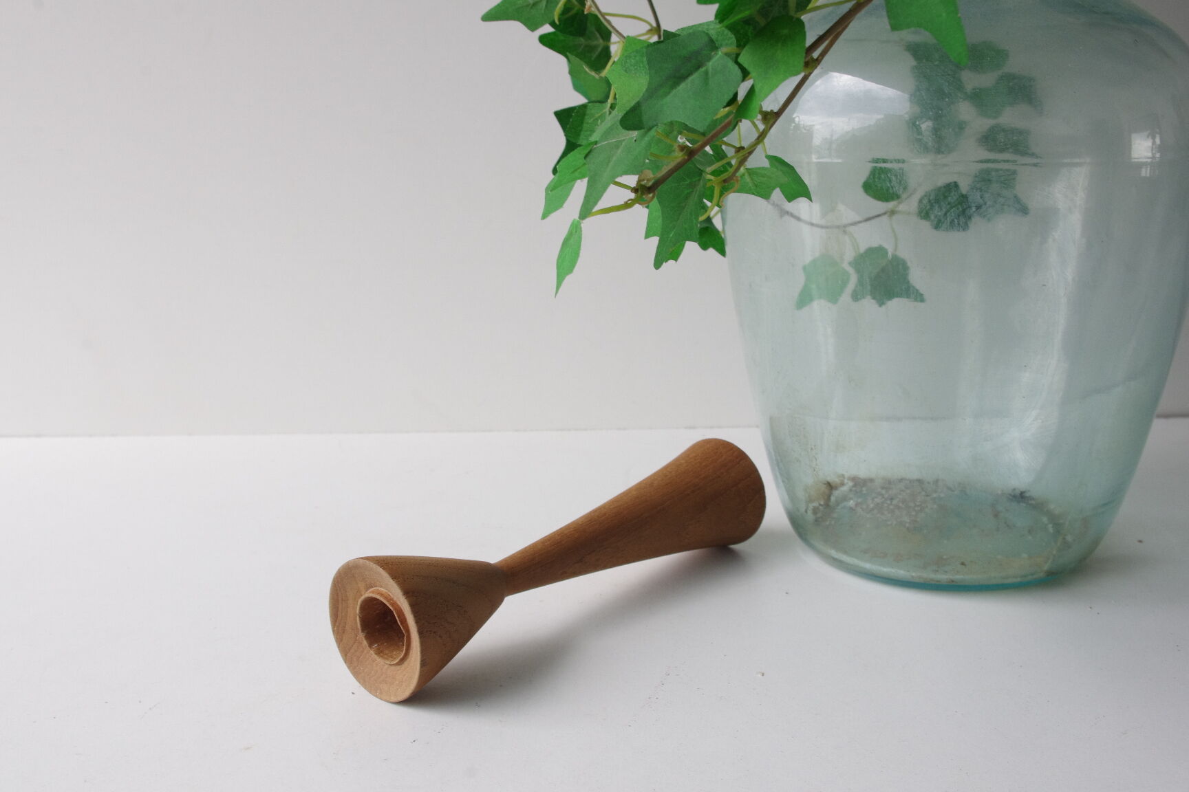 Danish designer teak candlestick