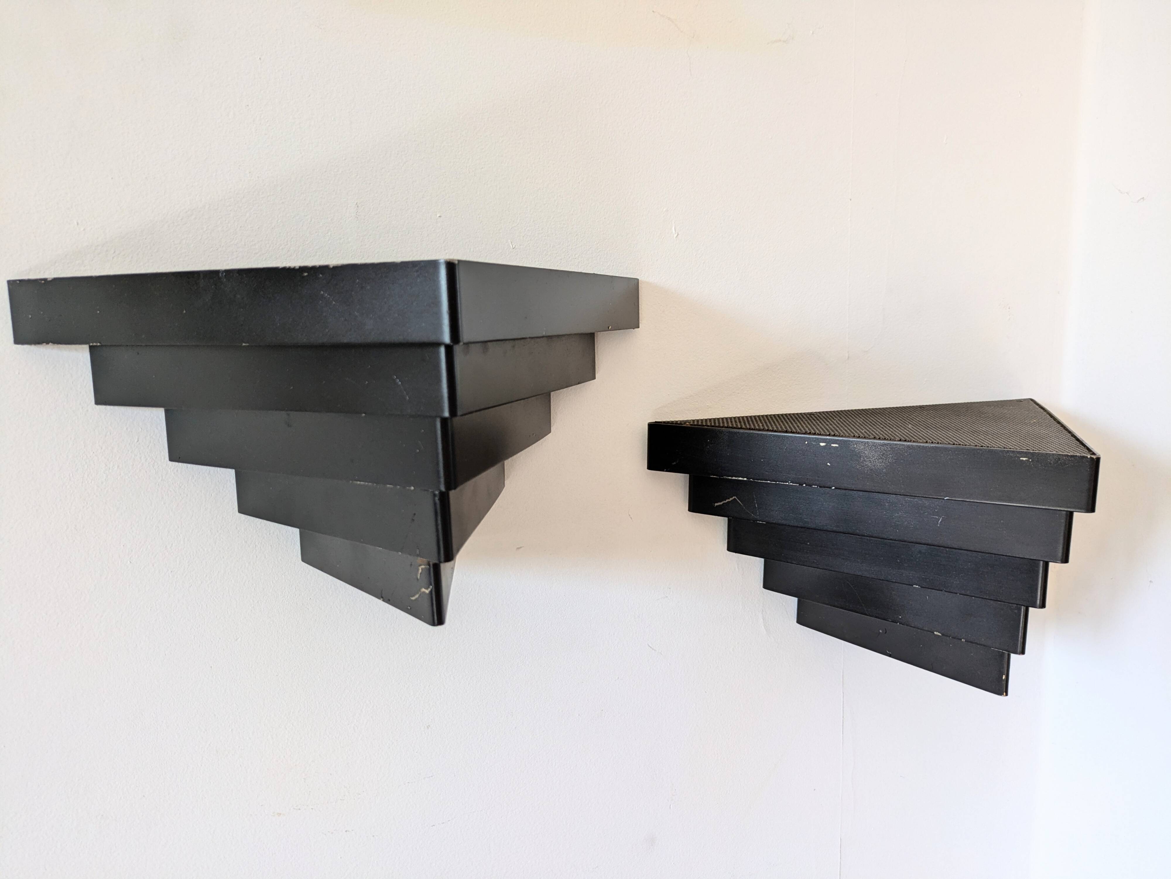 Pair of 1960s wall lights in perforated metal in the style of Mategot