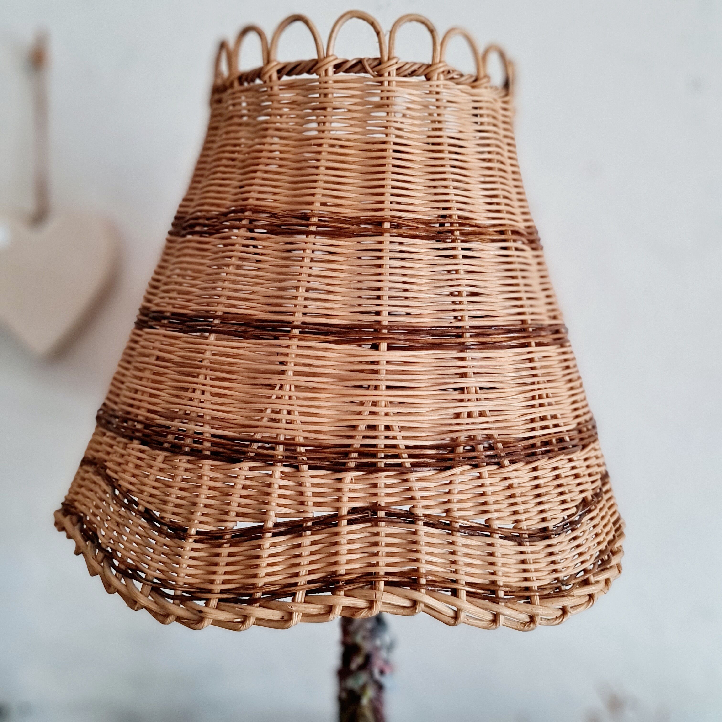 Antique rattan lampshade