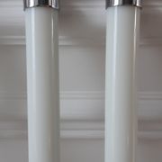 Pair of towel racks 30 years chrome brass and porcelain
