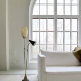 Mid-century floor lamp attributed to Hans Bergström for Ateljé Lyktan, Sweden 1950.