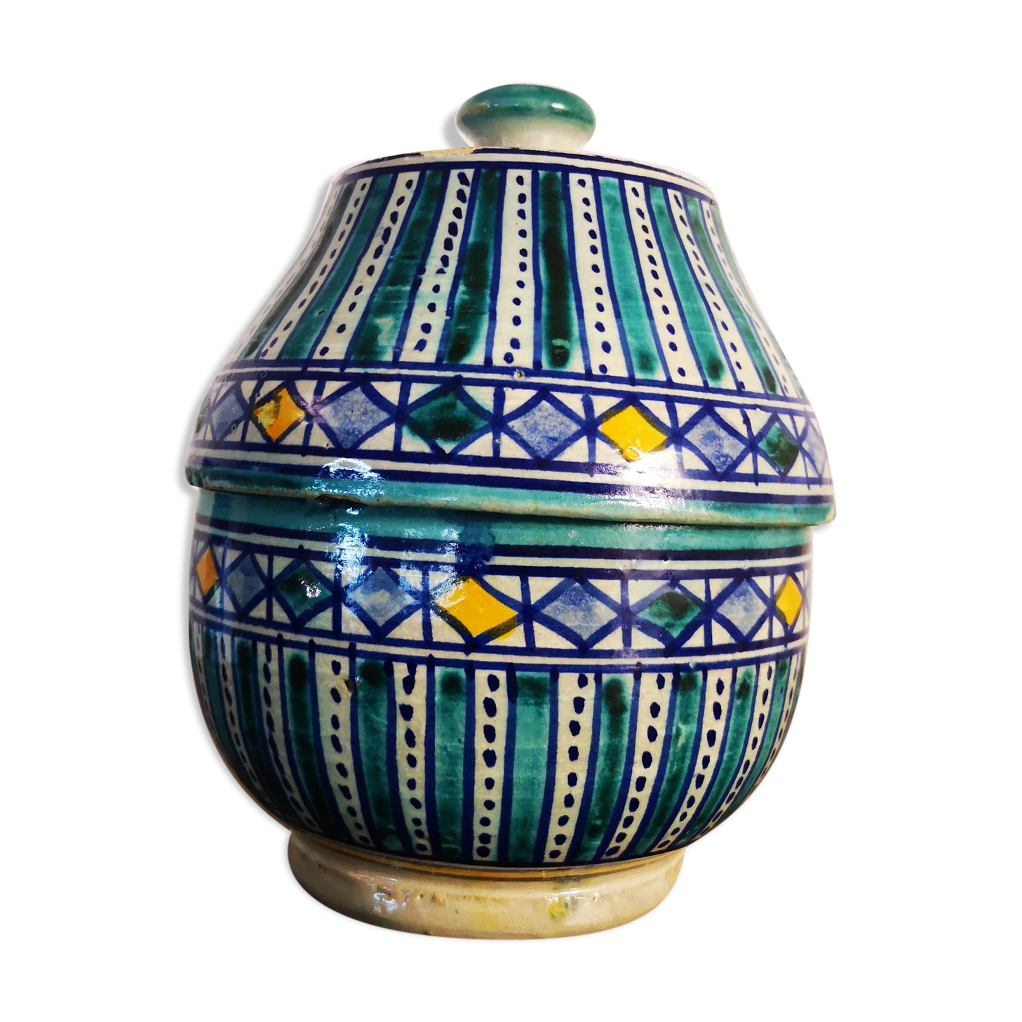 Candy pot ceramic hand painted