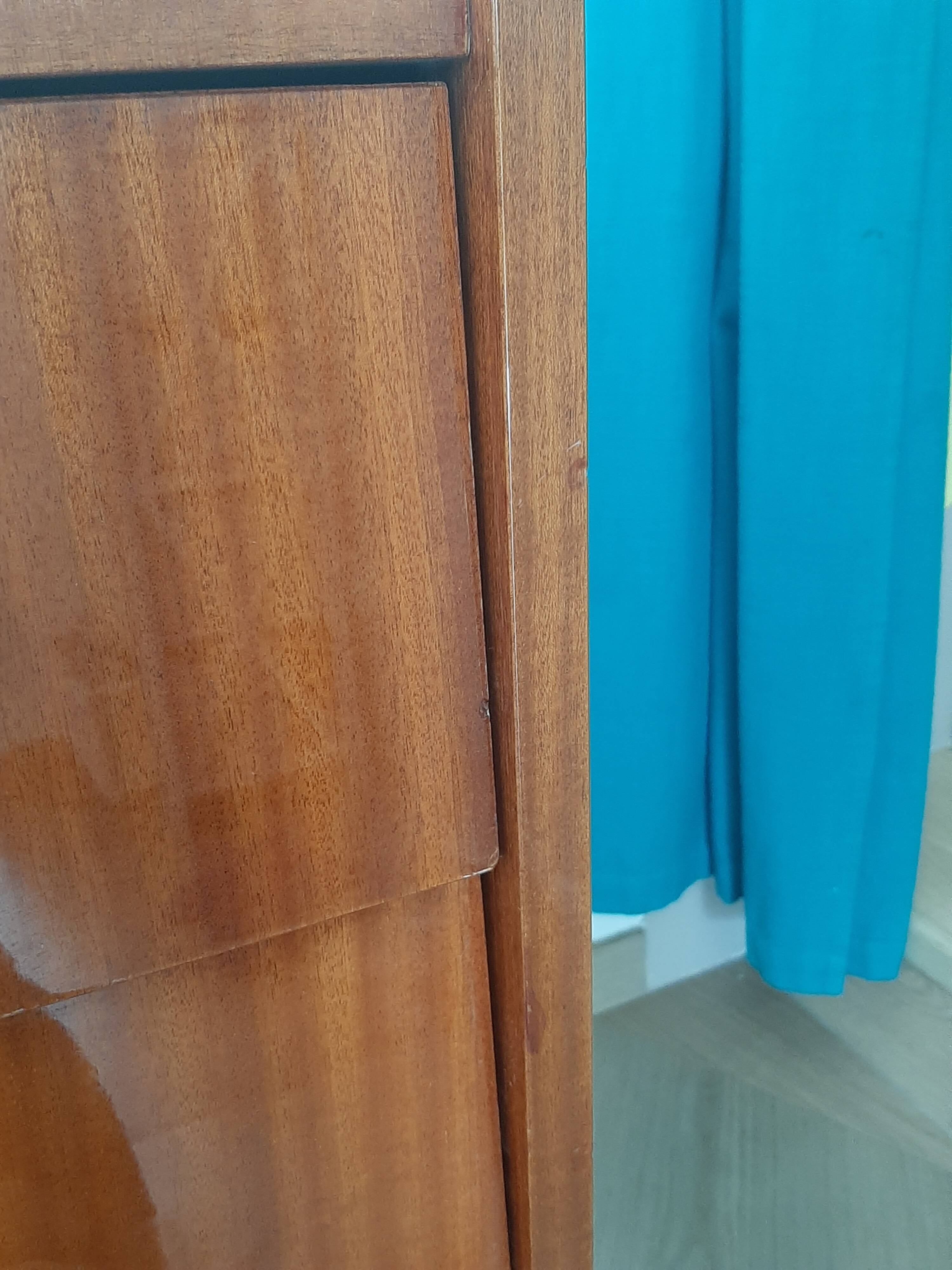 Vintage chest of drawers 3 drawers - varnished teak - Scandinavian style - retro patterns - 60s