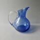 Blue bubble glass pitcher