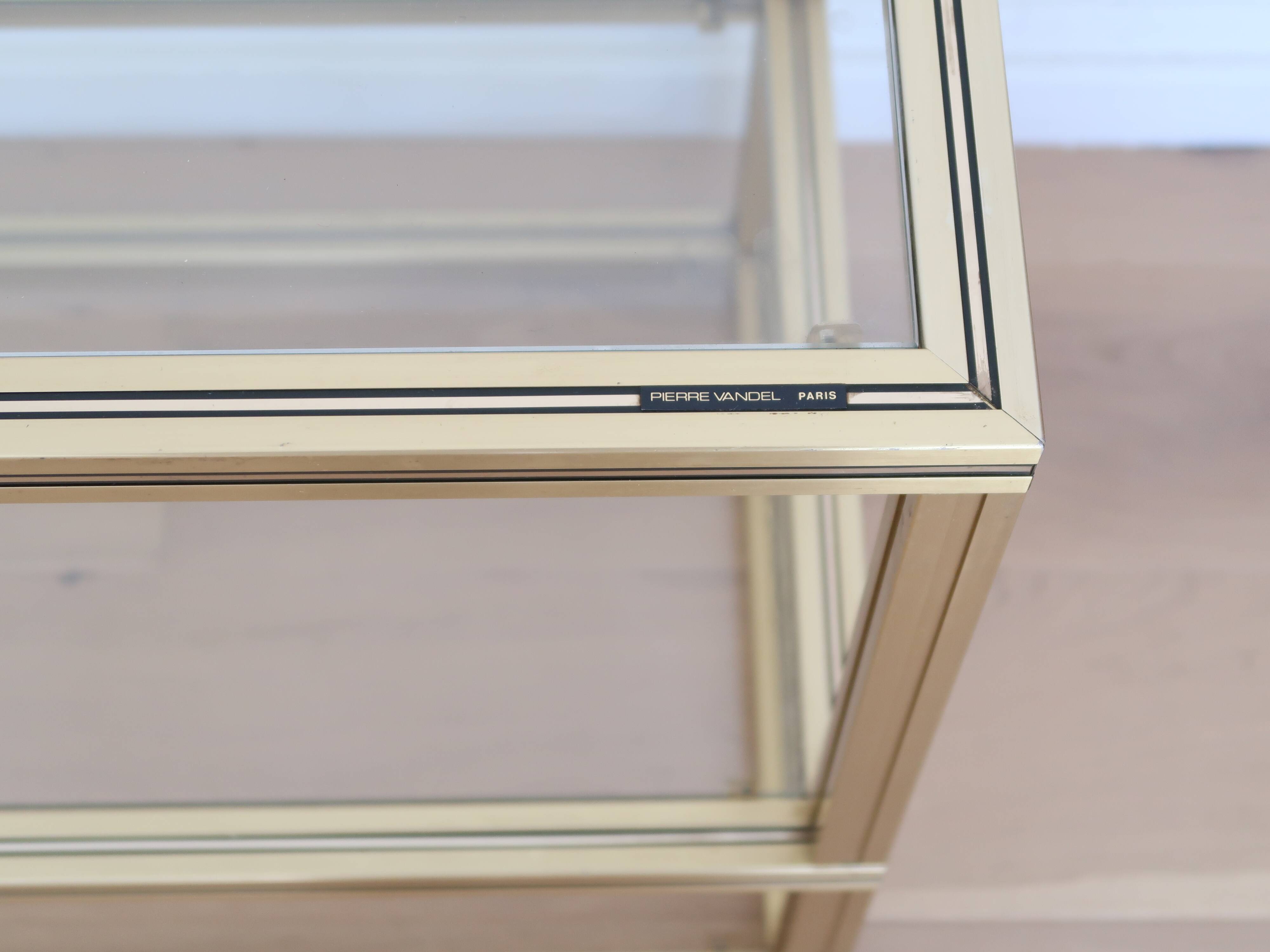 Bookcase shelf Pierre Vandel Paris gilded brass