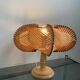 Table lamp in wood and Scandinavian rattan wire