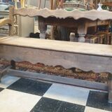Vintage storage bench in natural wood
