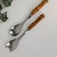 Salad servers with bamboo handles