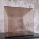 Rectangular piece of furniture or coffee table in smoked plexiglass by Michel Dumas.