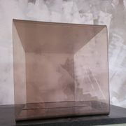 Rectangular piece of furniture or smoked plexiglass coffee table by Michel Dumas.
