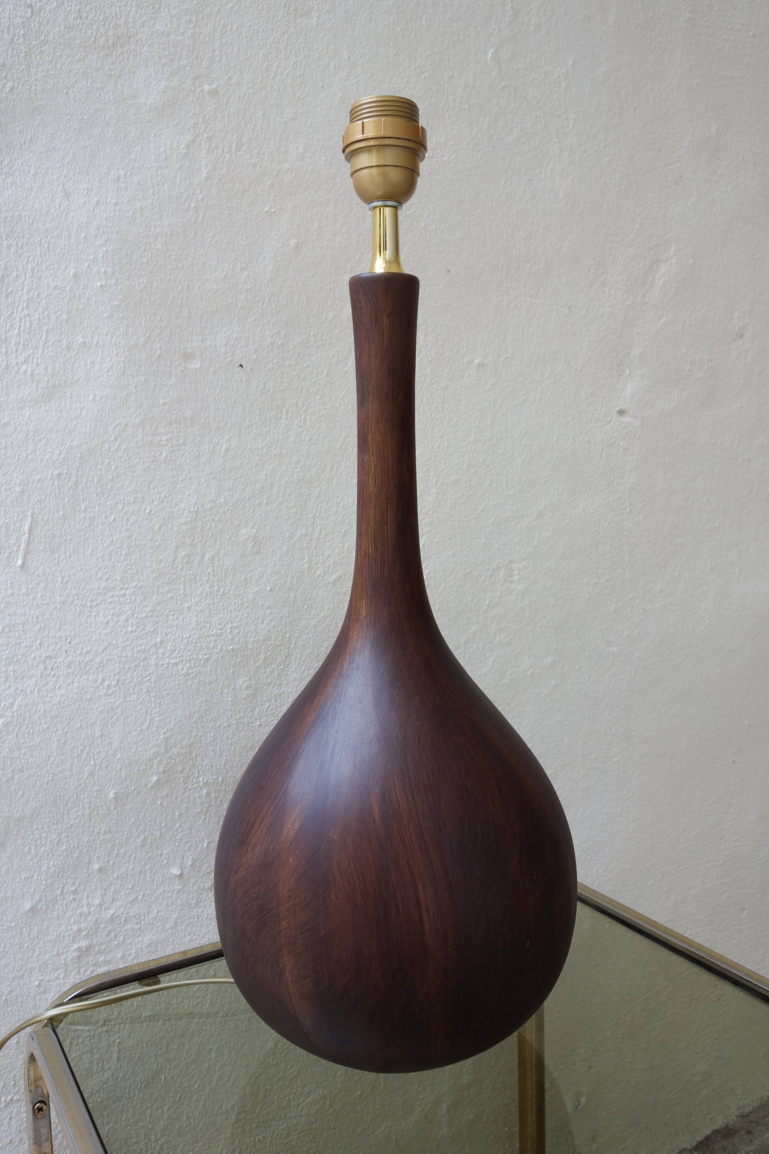 Wooden ceramic lamp stand, made in Italy, 1960