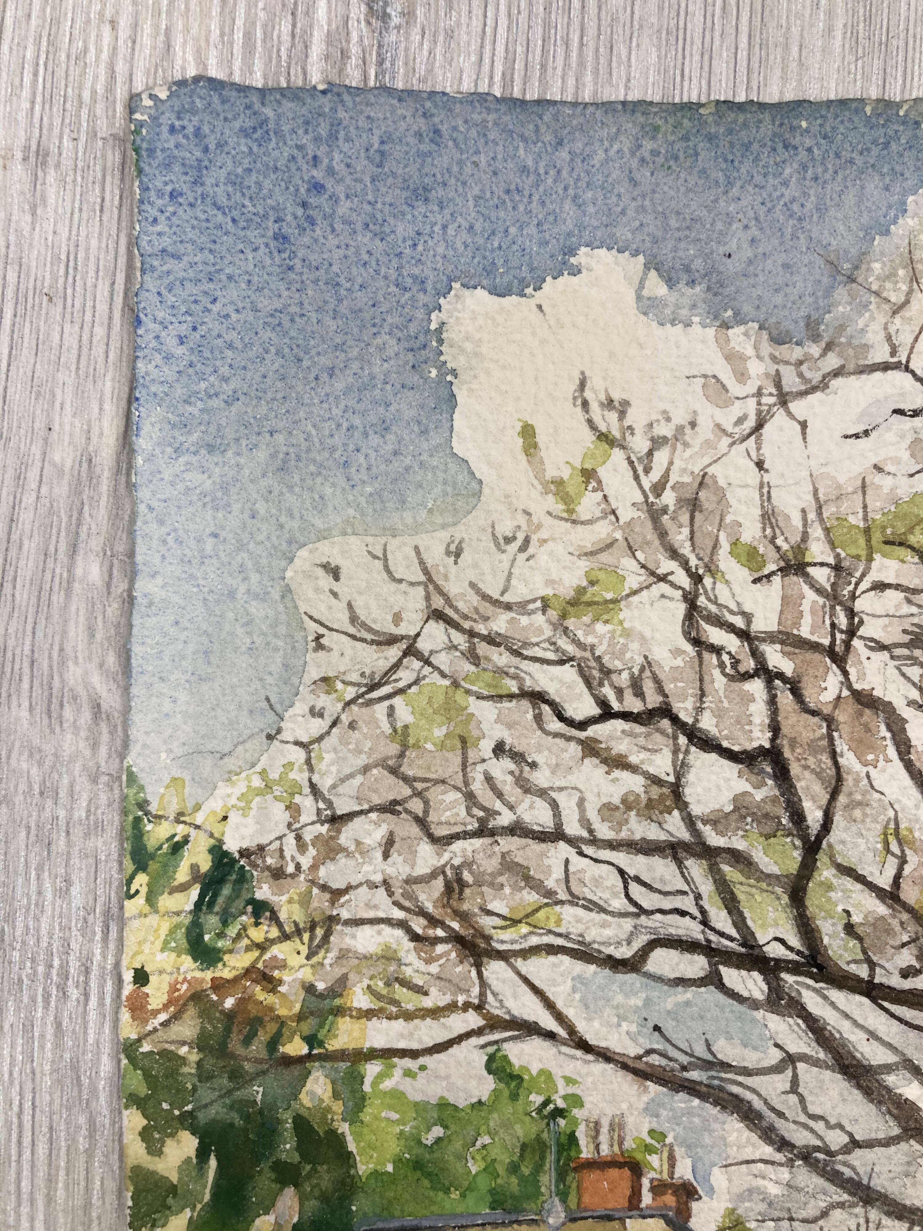 Aquarelle Maison aux Iris