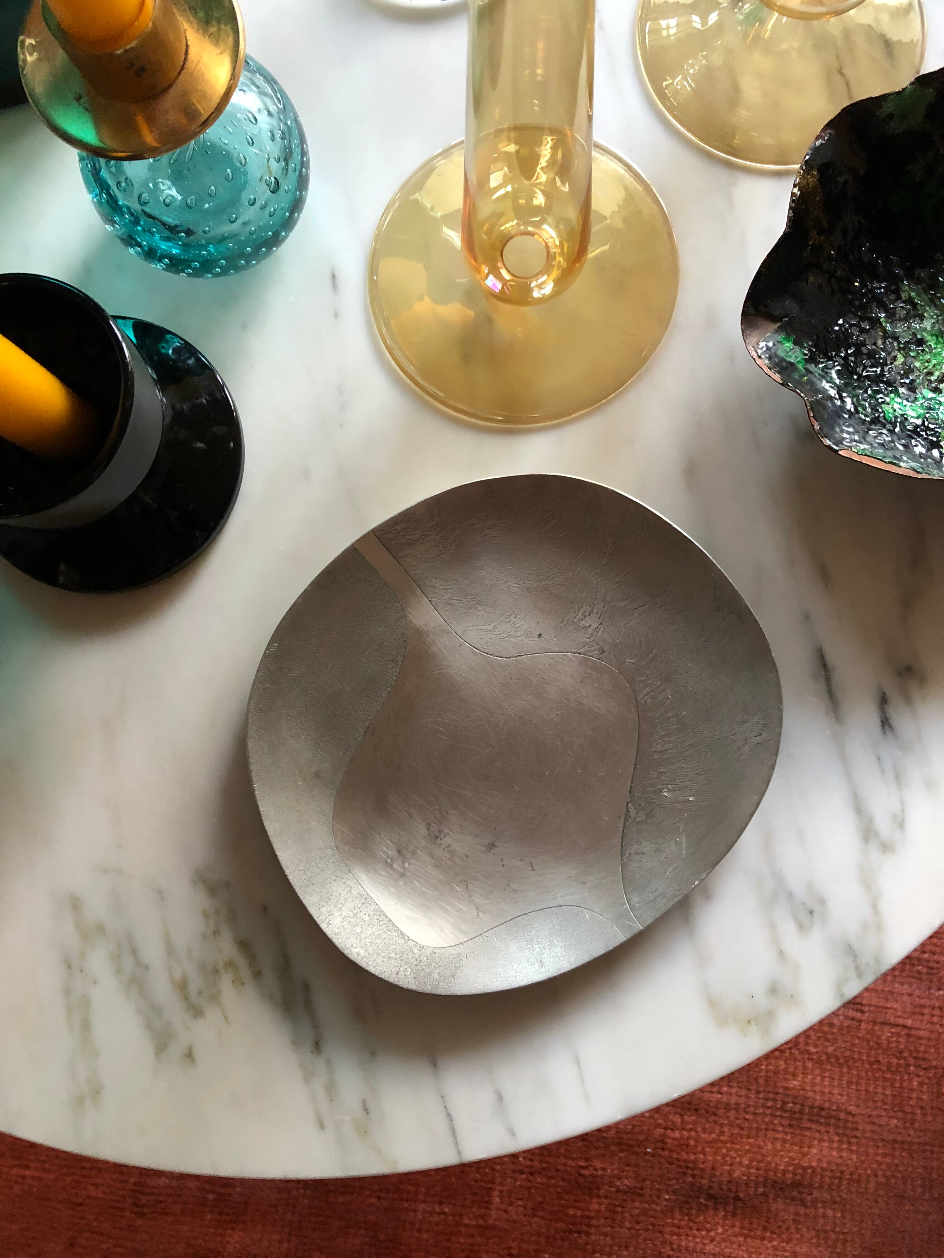 Trinket bowl free form vintage signed