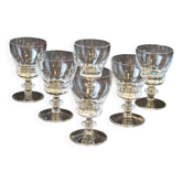 6 anciens verres à porto, vin blanc en cristal taillé