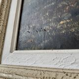 Tableau ancien paysage signé