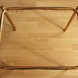 Space Age brass side table with smoked glass plate - Vintage