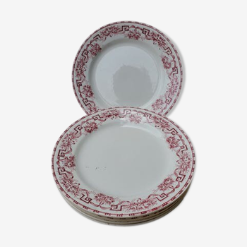 Lot de 6 assiettes plates terre de fer