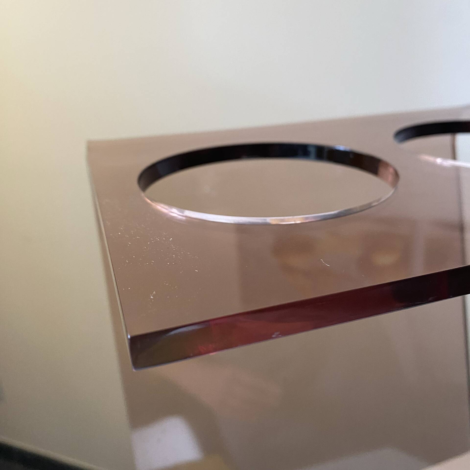 Roche Bobois designer umbrella stand in smoked plexiglass