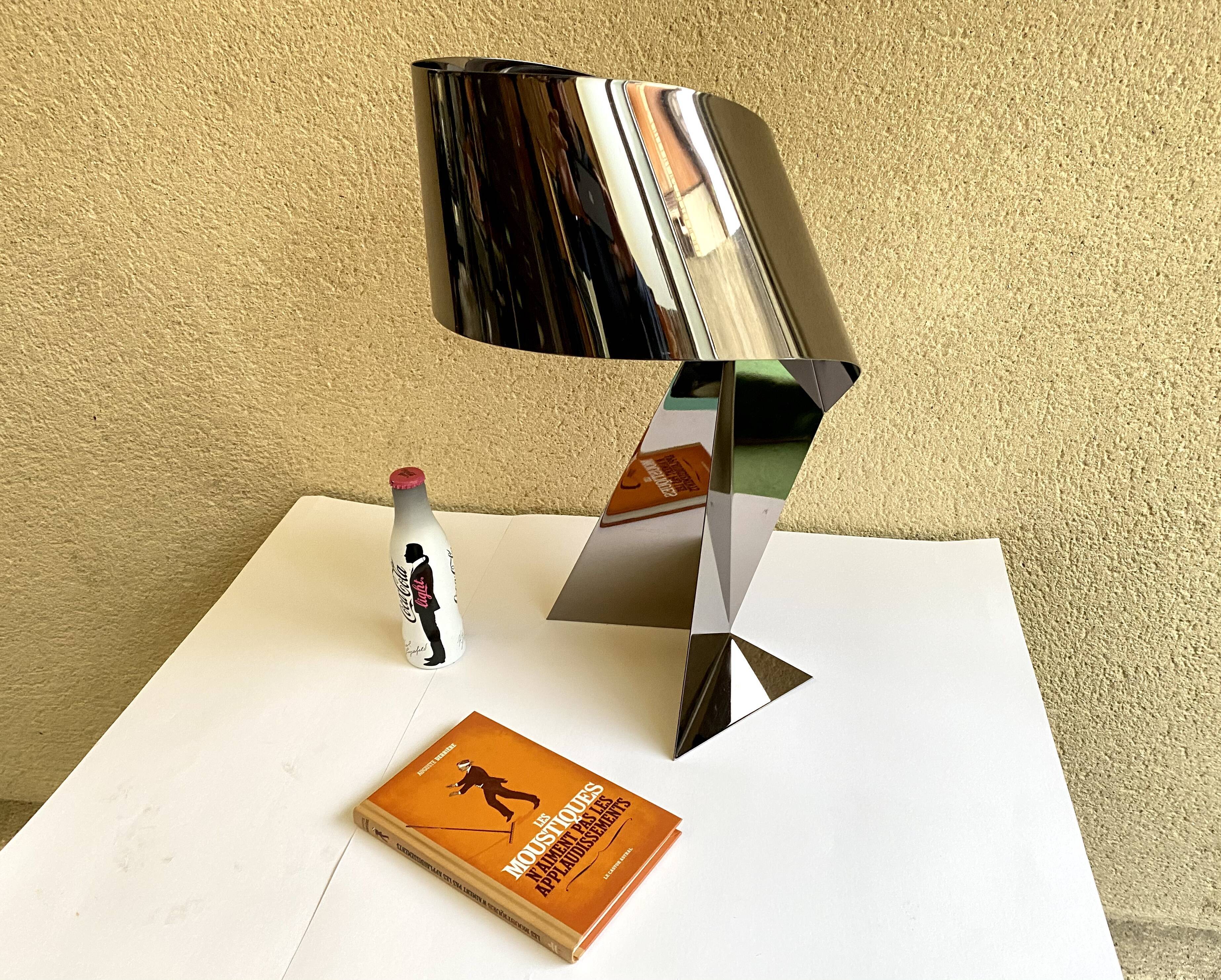 Ribbon Design Claire Norcross limited edition chrome brown table lamp