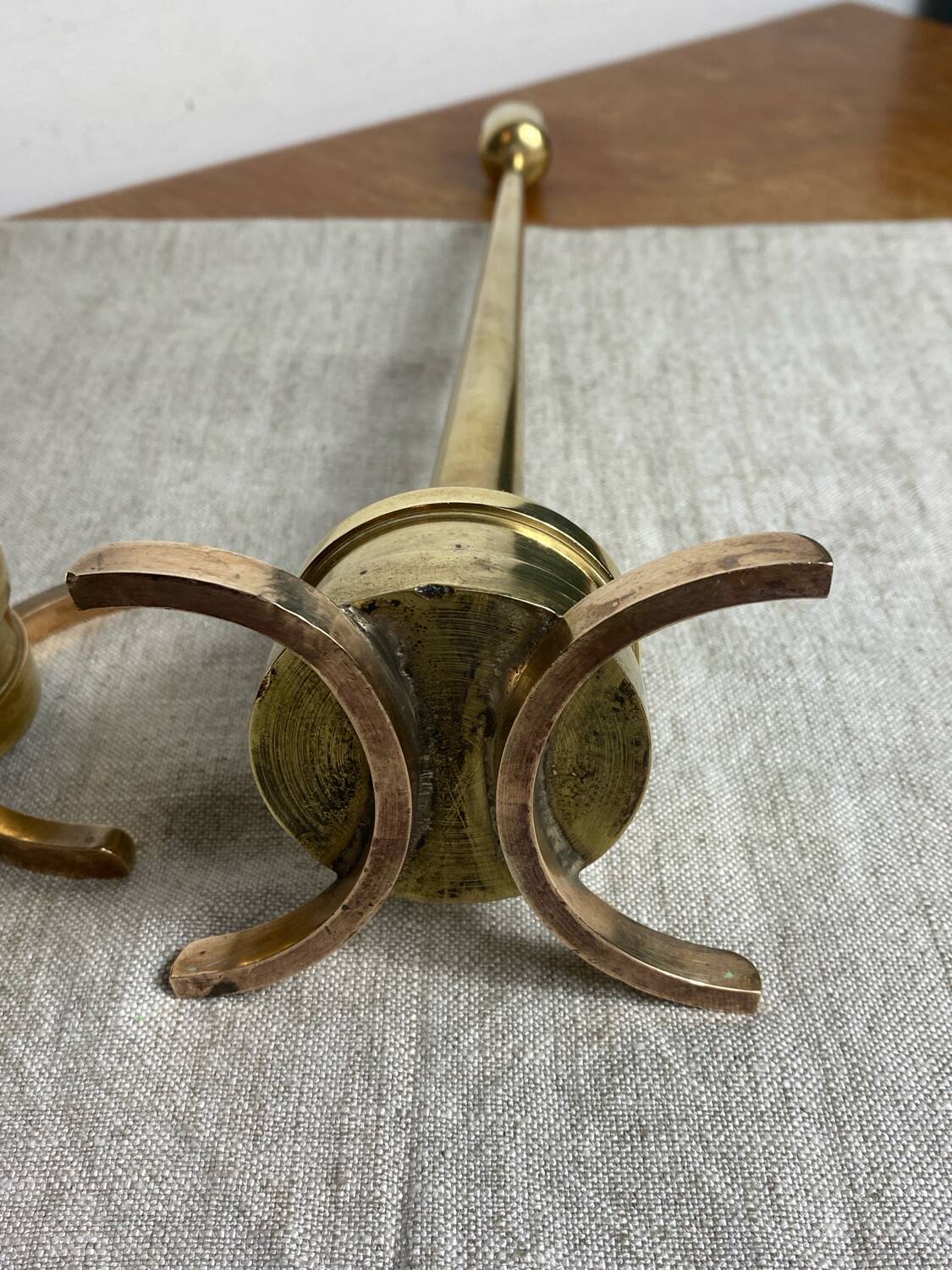 Pair of designer bronze candlesticks