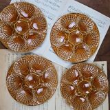 Set of 4 vintage Sicla Portugal oyster plates in earthenware