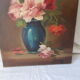 Old oil on canvas bouquet of flowers old still life