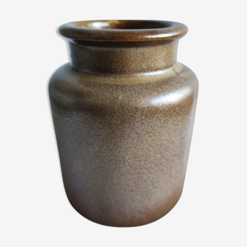 Old mustard pot in enamelled sandstone