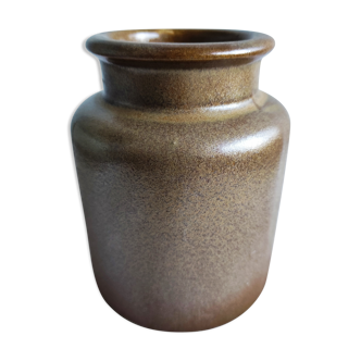 Old mustard pot in enamelled sandstone