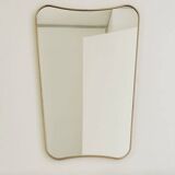 Miroir irrégulier organique trapèze barbier vintage Éden laiton doré