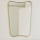 Irregular organic trapezoidal barber mirror vintage Eden gilded brass